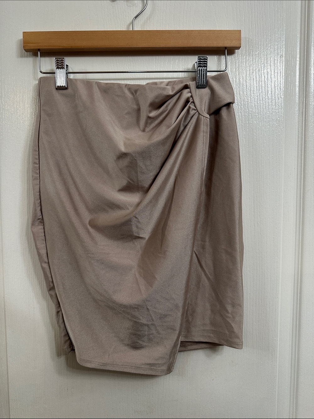 AKIRA Taupe Draped Pencil Skirt